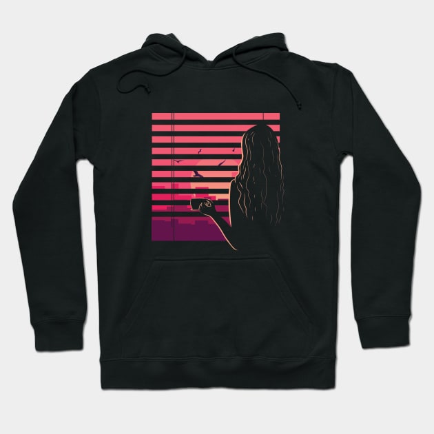 Coffee Lover Sunset Gazing Hoodie by BakaOutfit